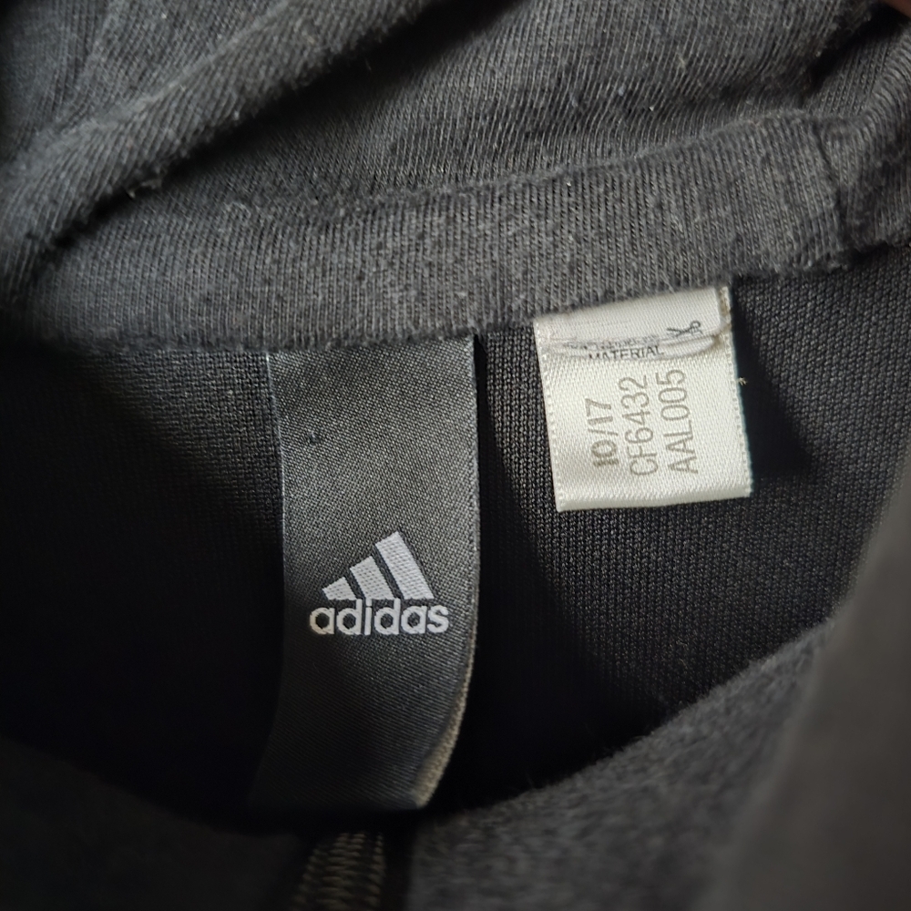 Adidas Zip Up Hooded Jacket Sweater Black Womens Small - Picture 5 of 8